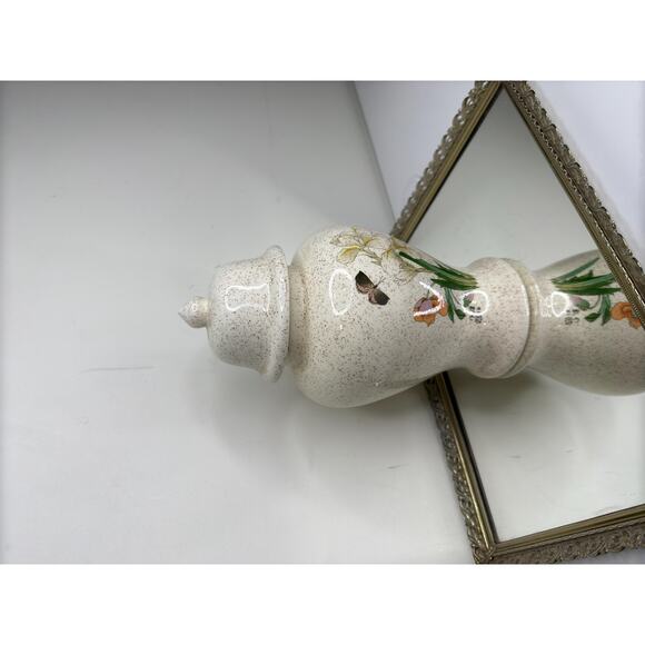 Beautiful Vintage Ginger Jar with Floral Scene depicting Poppy flower, Iris - Picture 9 of 10